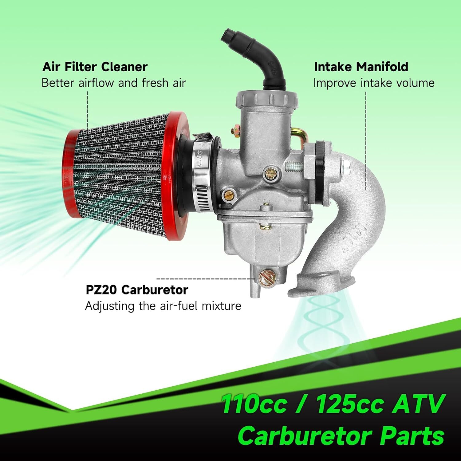 PZ20 Carburetor Ignition Coil Starter Relay Voltage Regulator CDI Kit For 125cc