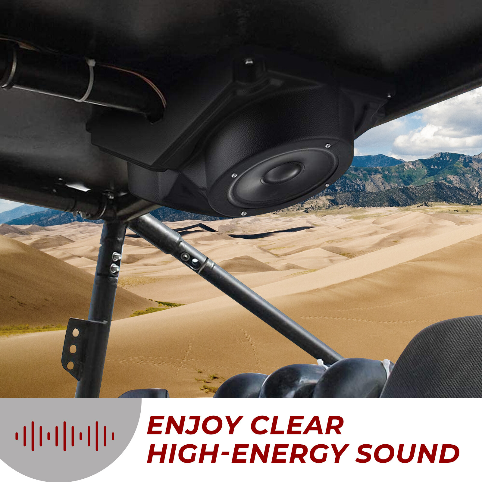 6.5" Overhead Roof Mount Speaker Pods Audio Kit Enclosure For Polaris/Can Am/UTV