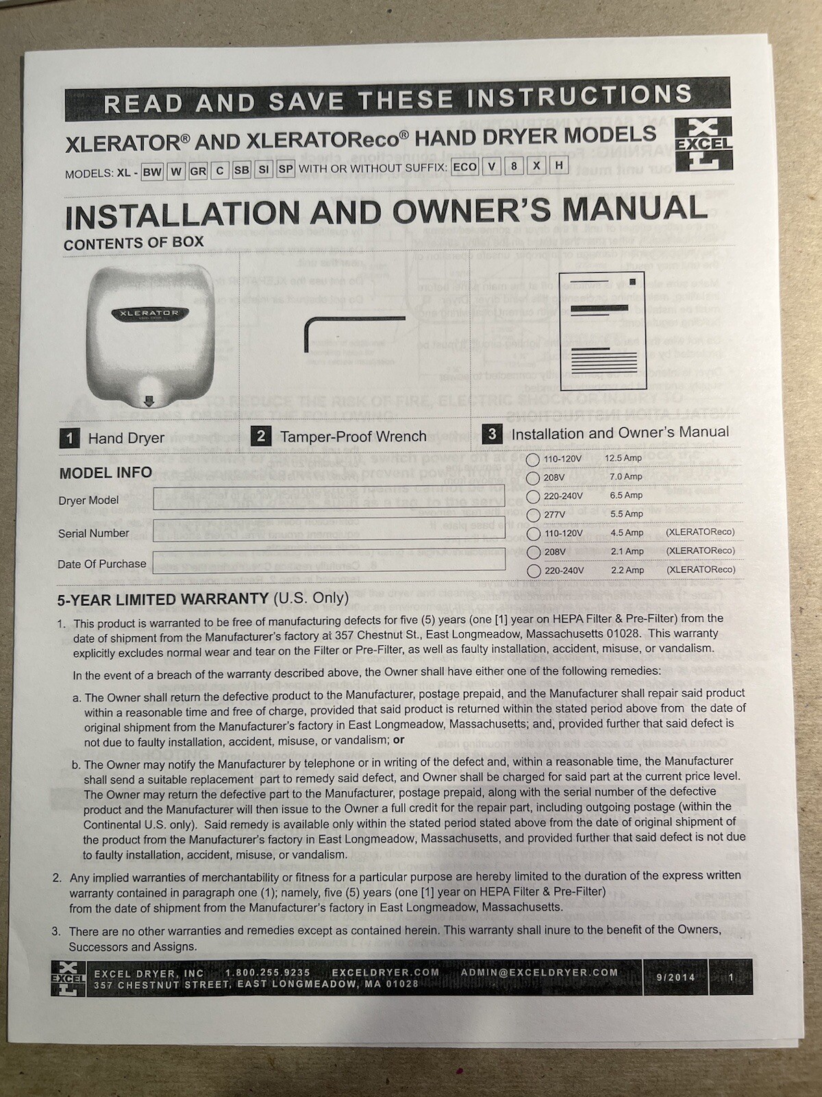 XLERATOR CHROME HAND DRYER XL-C NO TOUCH WALL MOUNT BATHROOM EXCEL XL SB METAL
