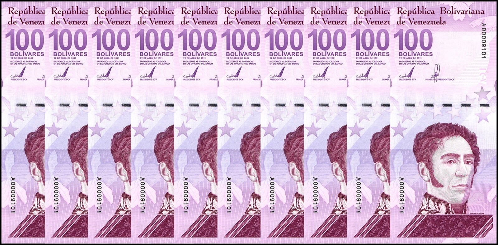 VENEZUELA 100 DIGITALES  10 2021 UNC 100 million bolivars USA SELLER!!