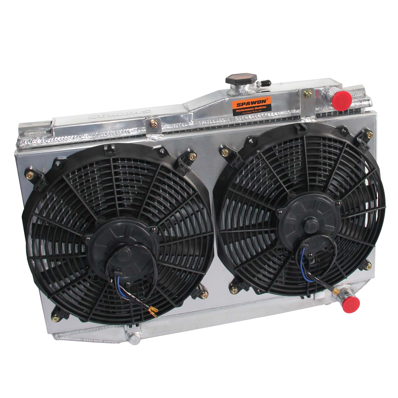 SPAWON Radiator With Fan Shroud For 1984-1987 Toyota Corolla DLX AE86 1.6L L4 MT