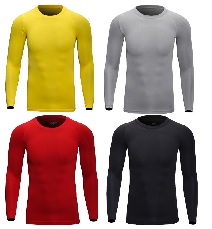 NEW Men Long Sleeve Quick Dry Compression Shirt Gym Tops Under Base Layer Tights
