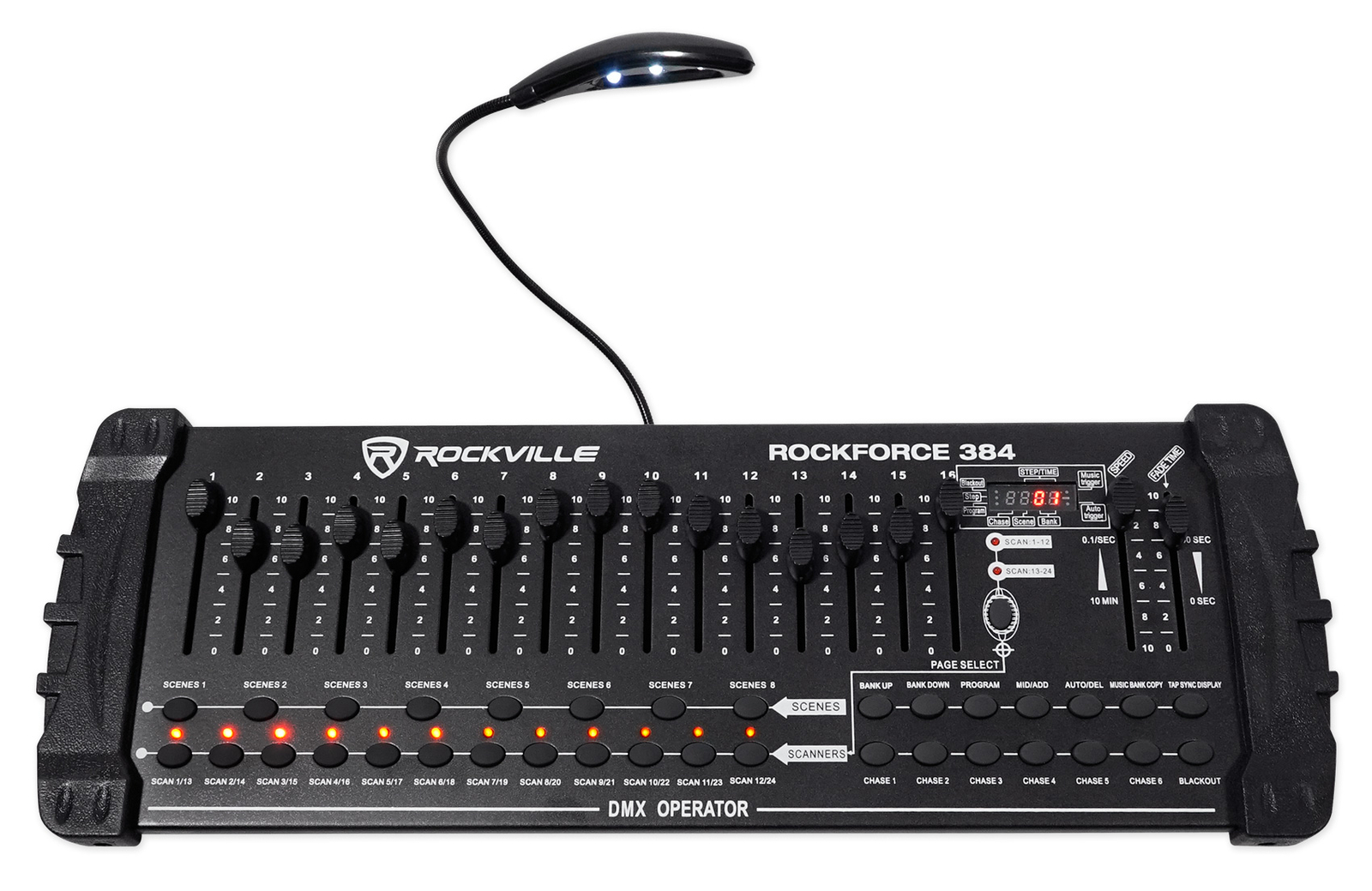 Rockville ROCKFORCE 384 Channel DMX Lighting Controller+Rack Bag Carry Case