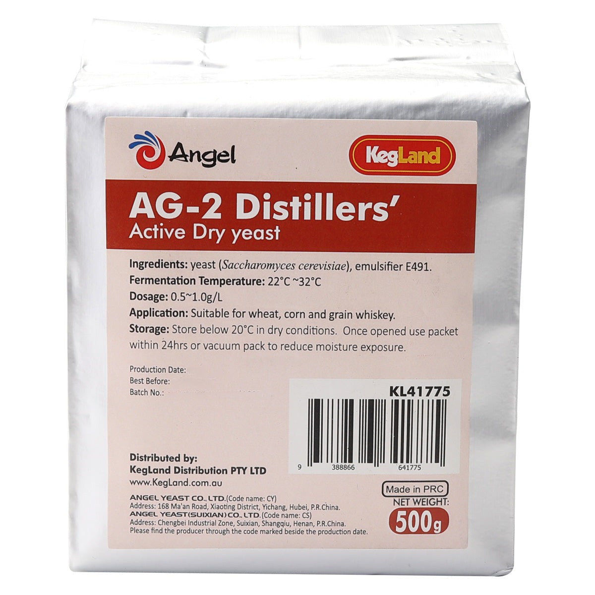 500g Angel AG-2 AM-1 Red Yellow Label Yeast Distiller's Active Dry Yeast Whisky