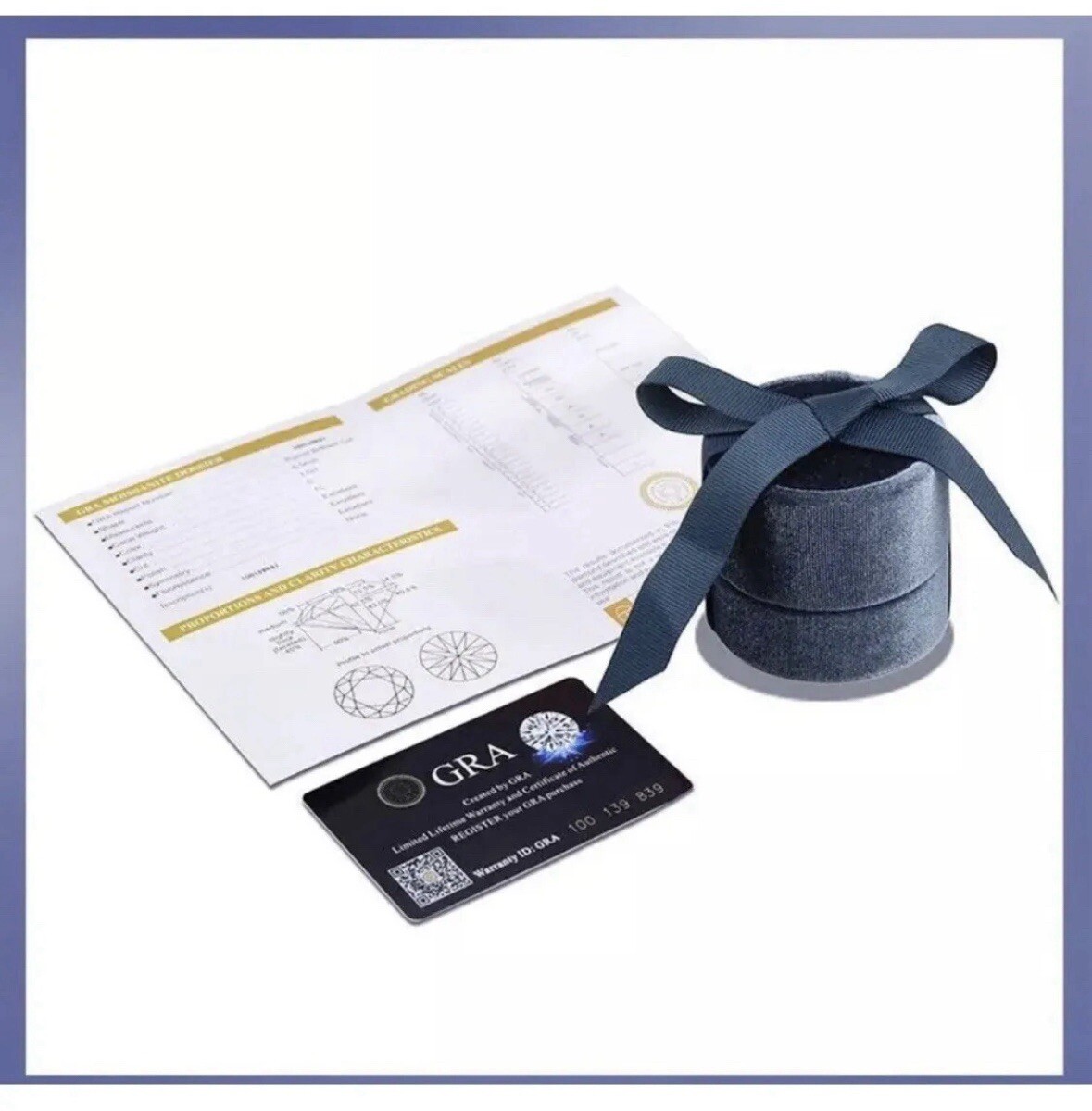 1.00Ct Round Cut GRA Moissanite Solitaire Engagement Ring 14K White Gold Size 7