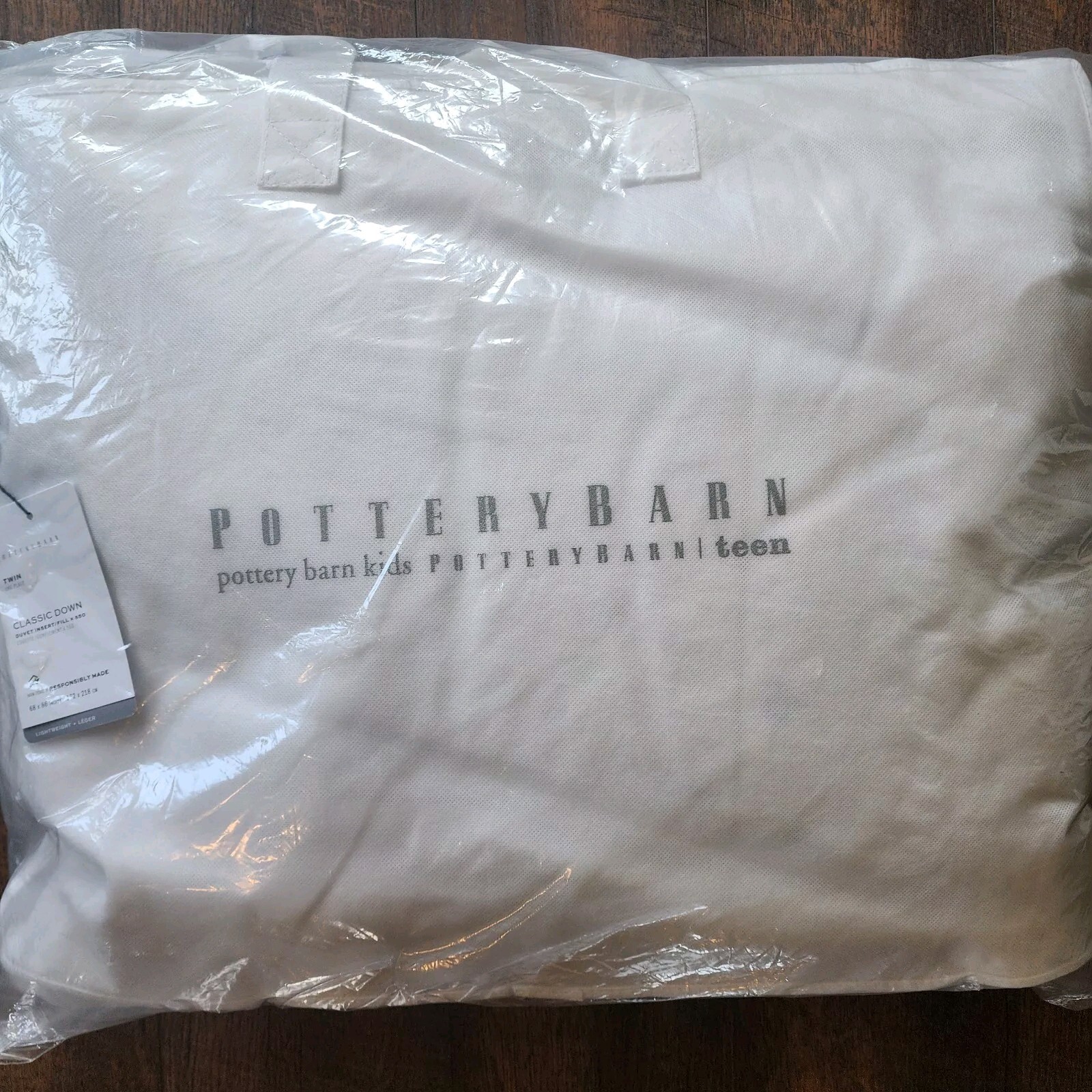 Pottery Barn Classic 550 FP White Down Duvet Insert TWIN XL Lightweight Dorm