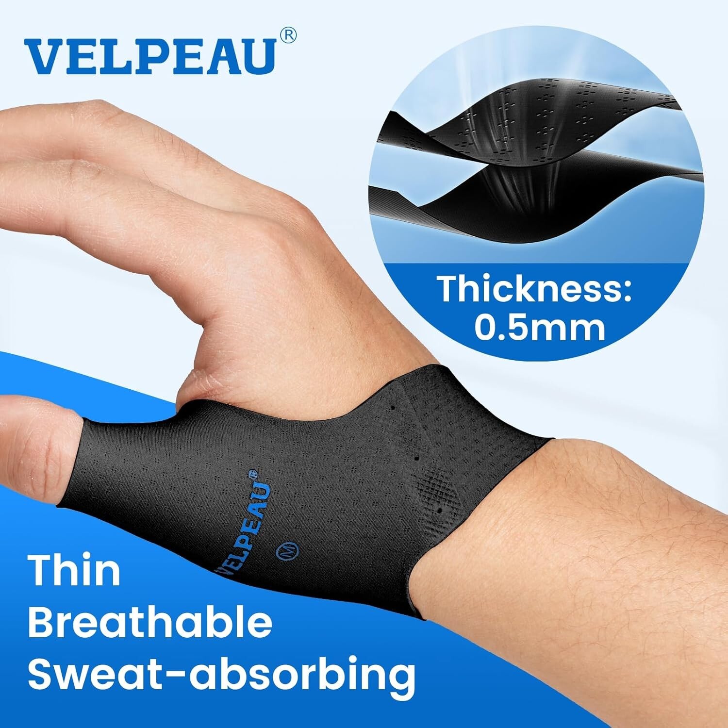 2pcs Velpeau Thumb Compression Sleeve for Tendonitis for Arthritis Pain Relief