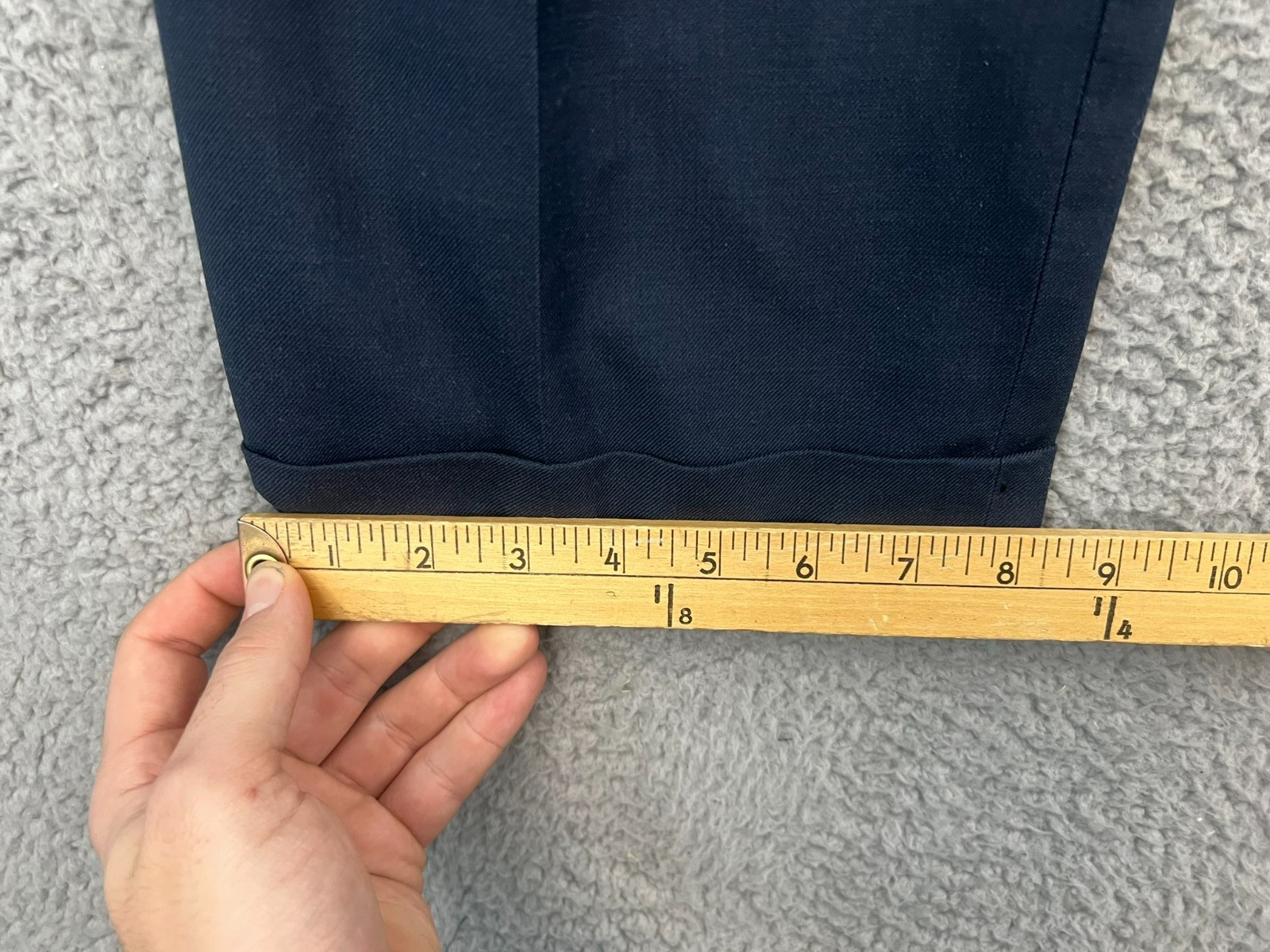 Vintage L.L. Bean Pants Men's 32W (Fits 32x30) Blue Wool Pleated Casual Preppy