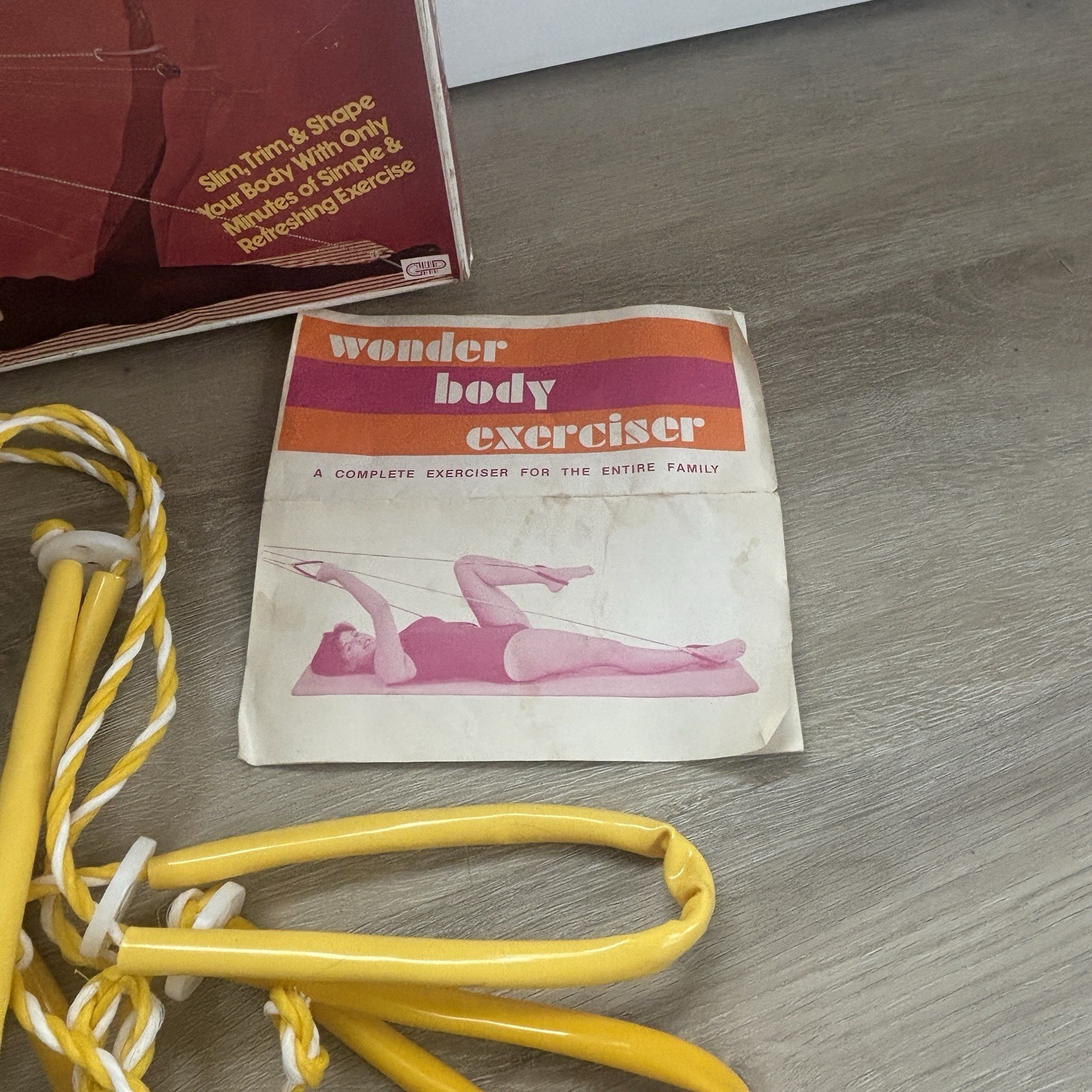 VTG Wonder Body Exerciser Retro 70s Fitness Rope Pulley Original Box Manual MCM