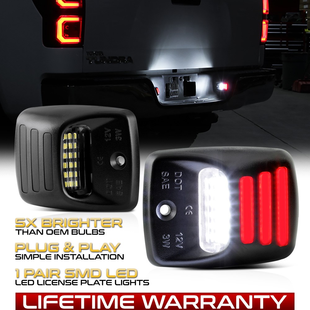 [EXCLUSIVE RED OLED TUBE] Full LED License Plate Light For 05-15 Tacoma/Tundra