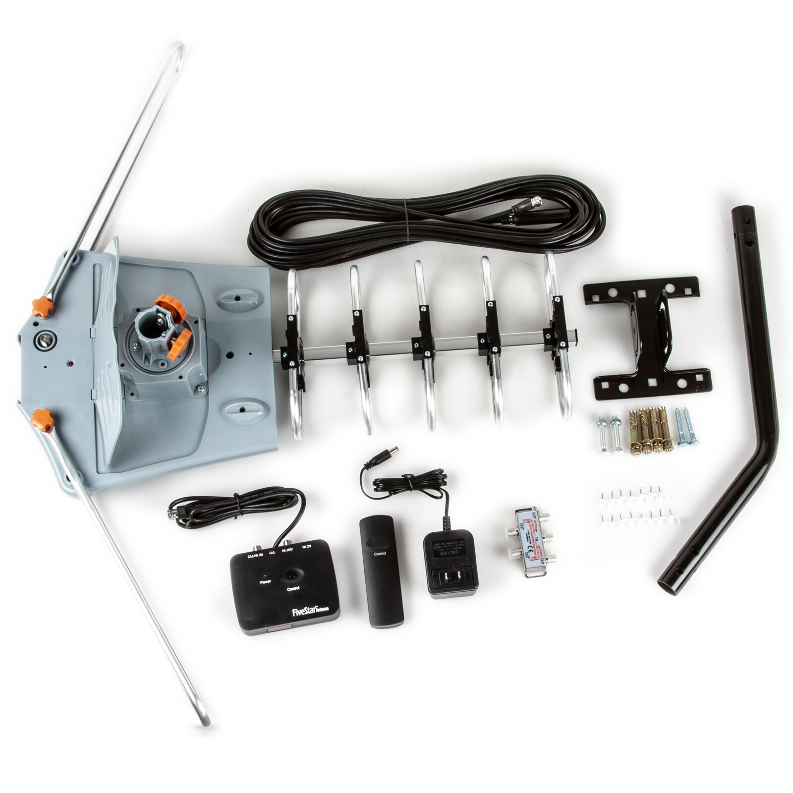 Outdoor Antenna 150 Mile 360 Degree Rotation OTA Amplified HDTV Antenna for 2TVs