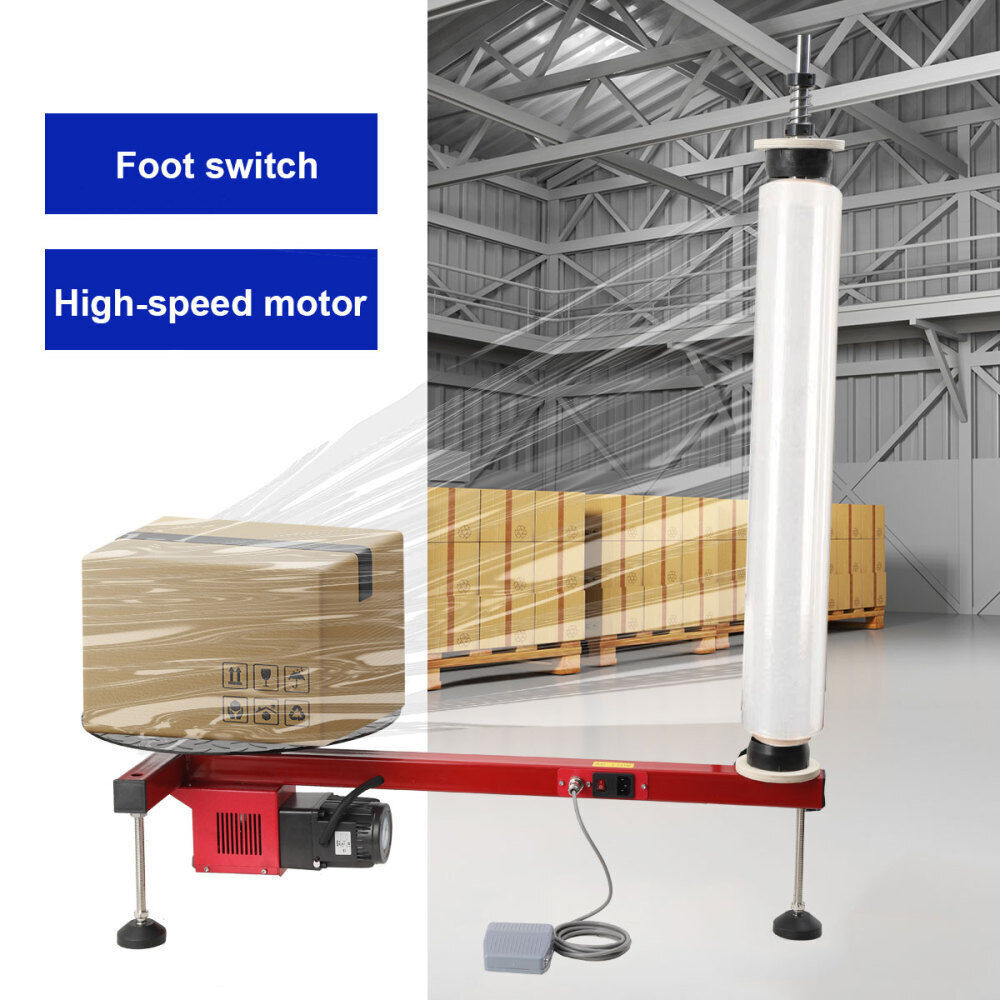 110V Semi-automatic Stretch Film Wrapping Machine Dispenser Tools Pallet Packing
