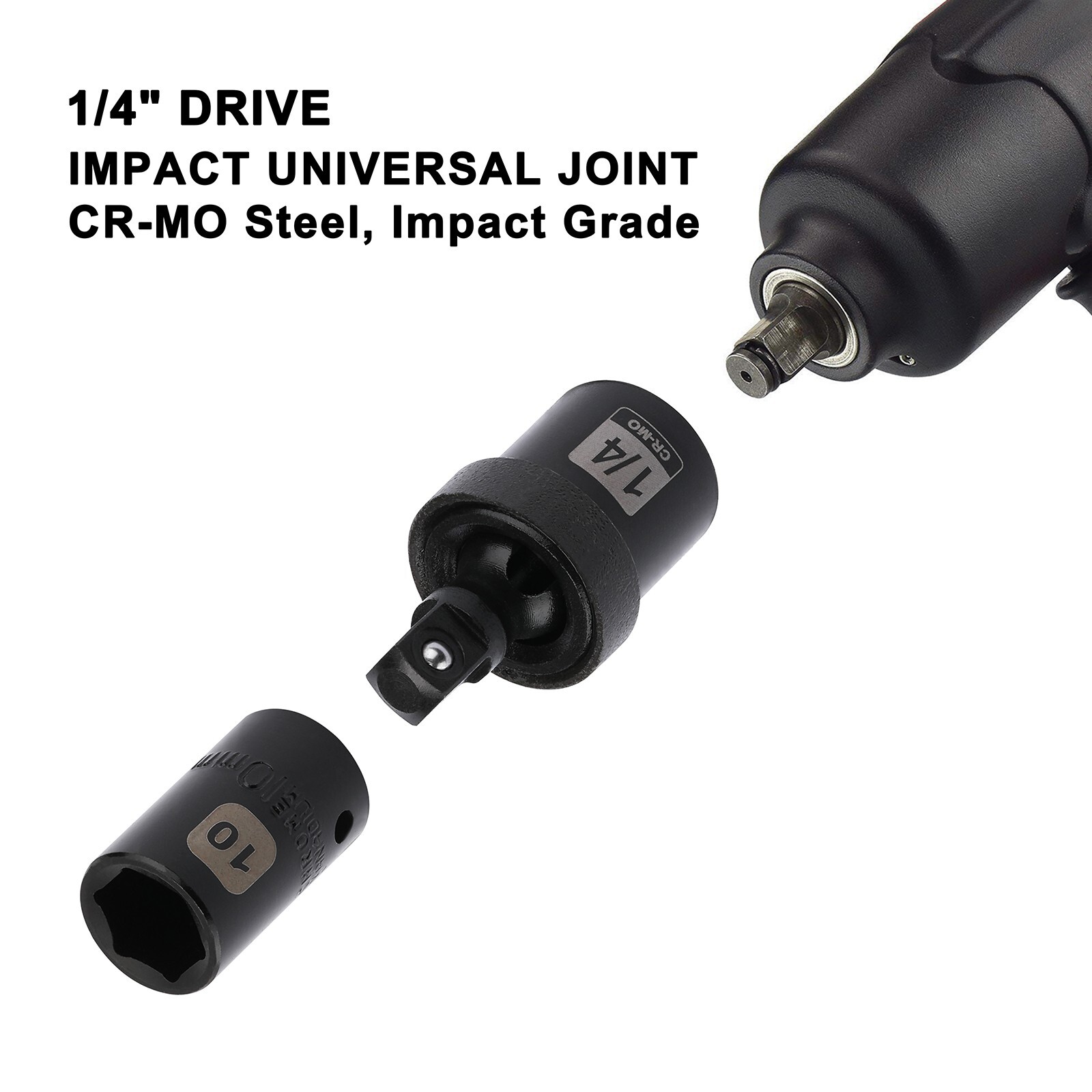 1/4" Drive Impact Socket Set, 55 Pieces Metric & SAE Sockets , Shallow & Deep