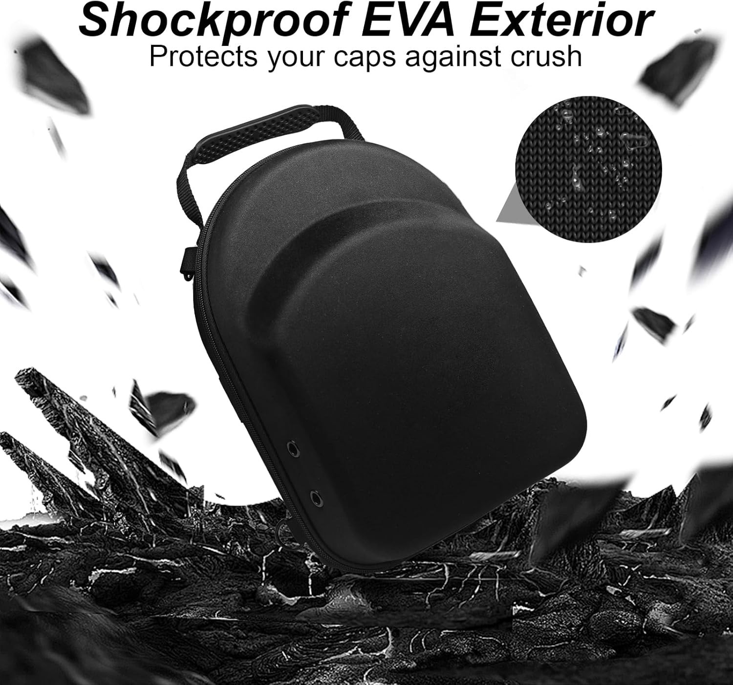 Durable Hard Hat Travel Case for 6 Caps - Adjustable Shoulder Strap Included