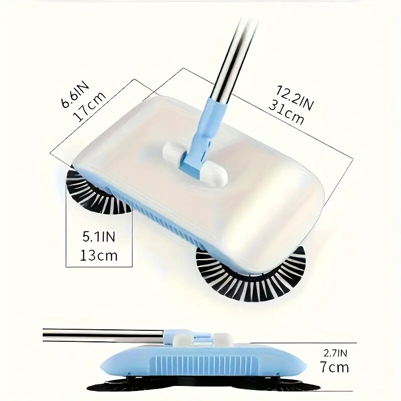 Wet/Dry Vacuum Cleaner Broom for Household Cleaning 180° Rotating Sweeping Mop