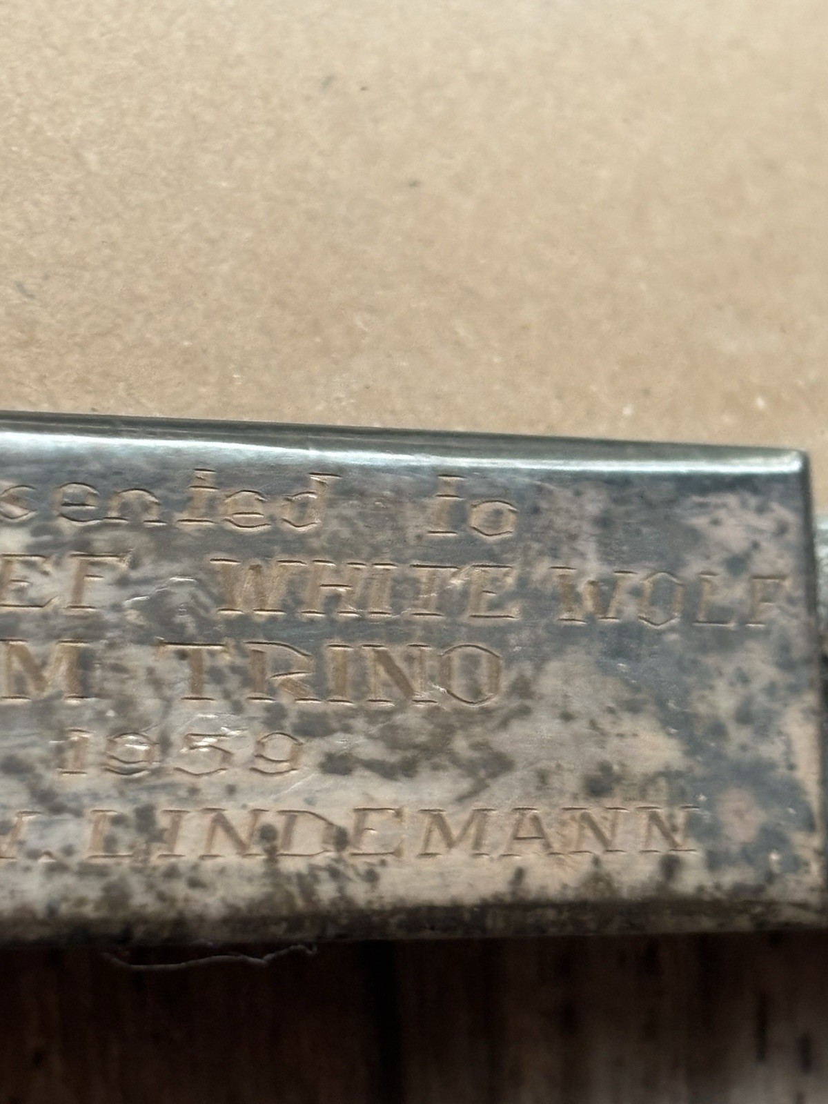 Vtg Rare 1959 Native American Chief Picture Photo Frame High Chief White Wolf