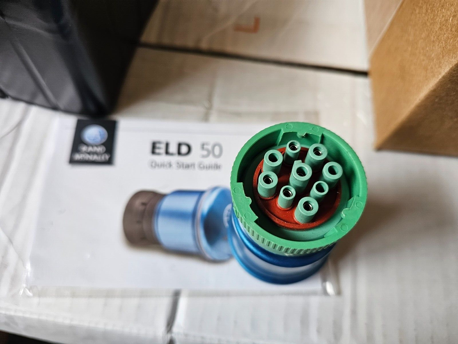 RAND MCNALLY ELECTRONIC LOGGING DEVICE ELD 50 GREEN CONNECTOR 9 PIN NIB