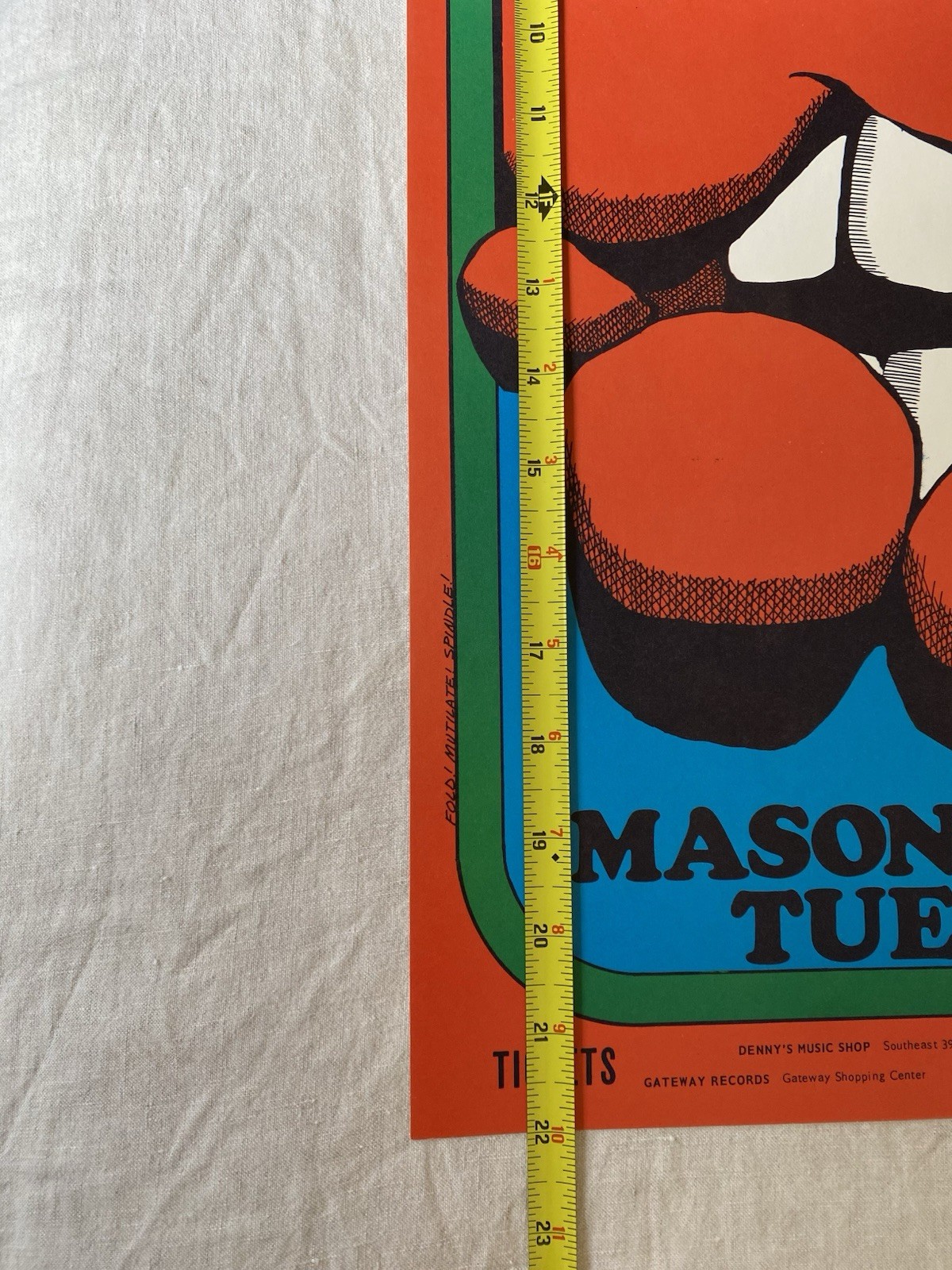 1969 Steve Miller Alice Cooper Poster Masonic Temple Portland Steve Blashfield