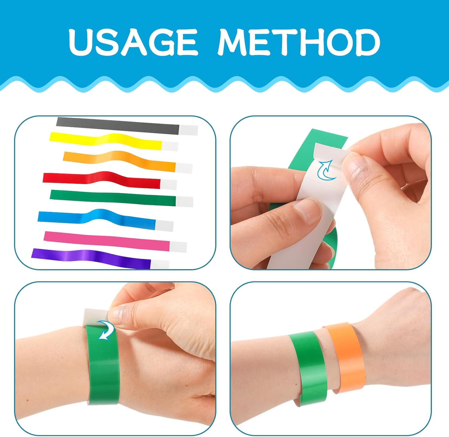 800 Colorful Wristbands for Events - Paper Bracelets for All Occasions