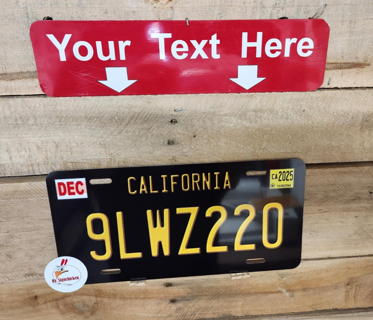 Black License Plate, ANY TEXT, VANITY, EMBOSSED LOOK, NEW, custom, any state