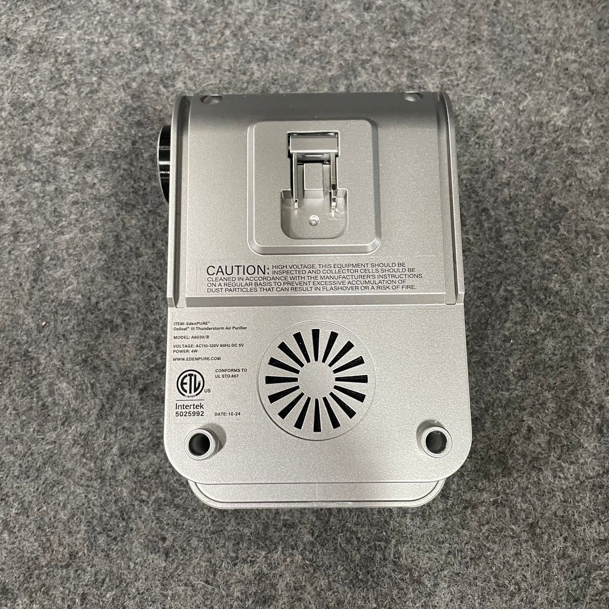 EDENPURE A6030/B Thunderstorm Oxileaf Plug In Air Purifier 110-120VAC 60Hz 5VDC