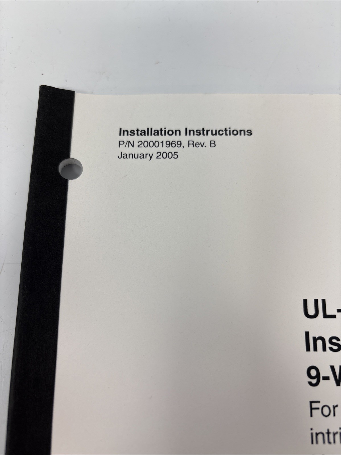Emerson UL-D-IS Installation Instructions, 9 Wire Manual 6C B2