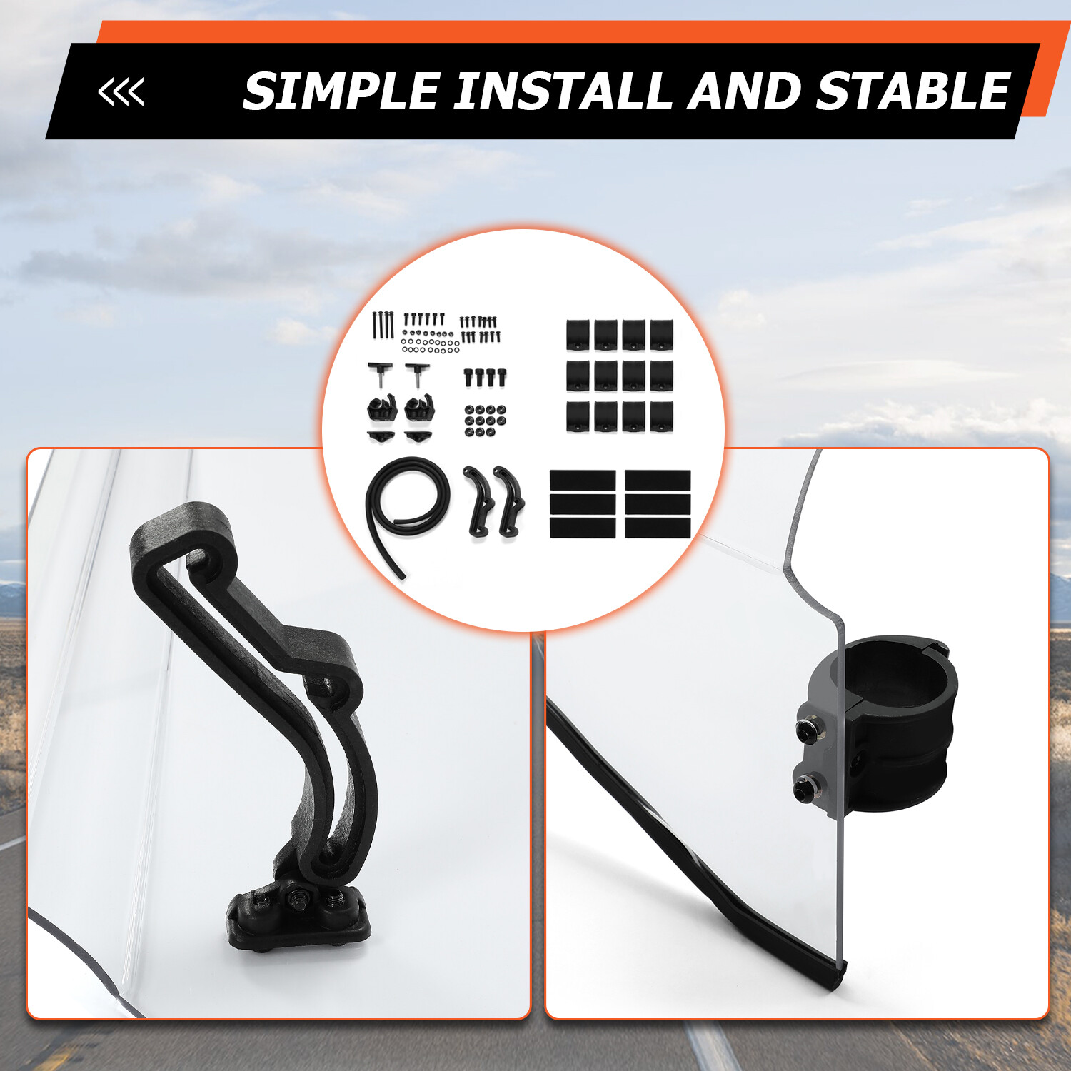 For MASSIMO MSU, Bighorn, Outfitter ,Cub Cadet 500/700 2pc Front Windshield