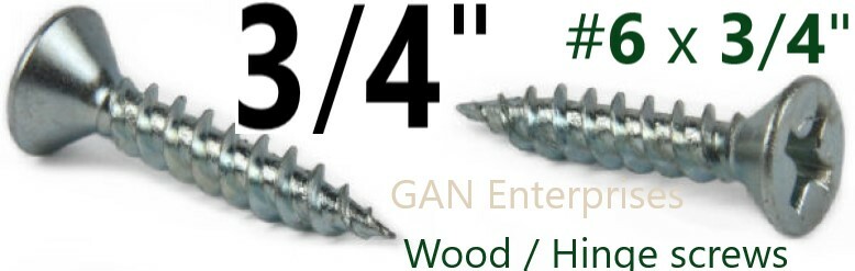 Phillips Flat Head #6 x 1/2", 5/8" or 3/4" Wood particle board MDF screws Zinc