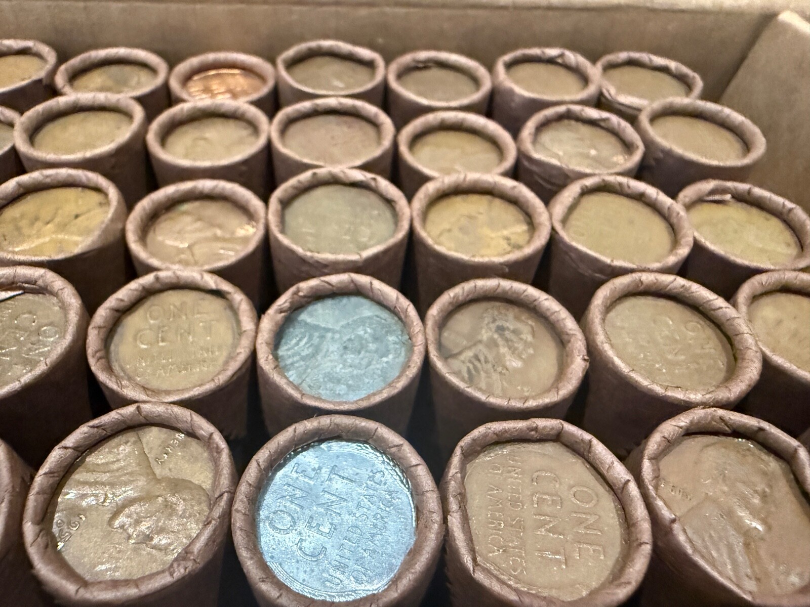 Brown wheat penny roll lincoln cent unsearched mixed dates mint marks sale lot