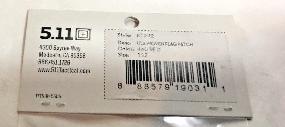 US Flag Always Be Ready 5.11 Tactical Hook & Loop Morale Patch NEW