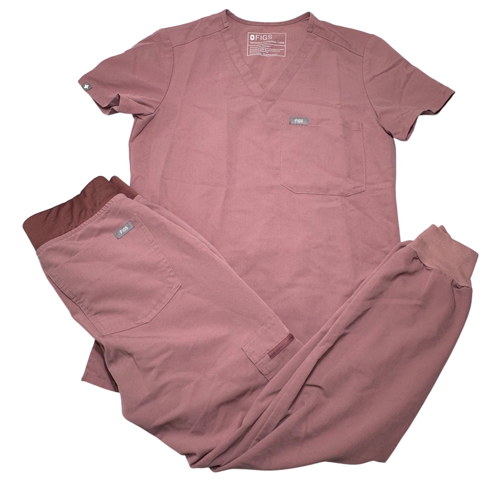 FIGS Scrub Set Women XXS Mauve Casma Top Zamora Jogger Pant Technical Collection