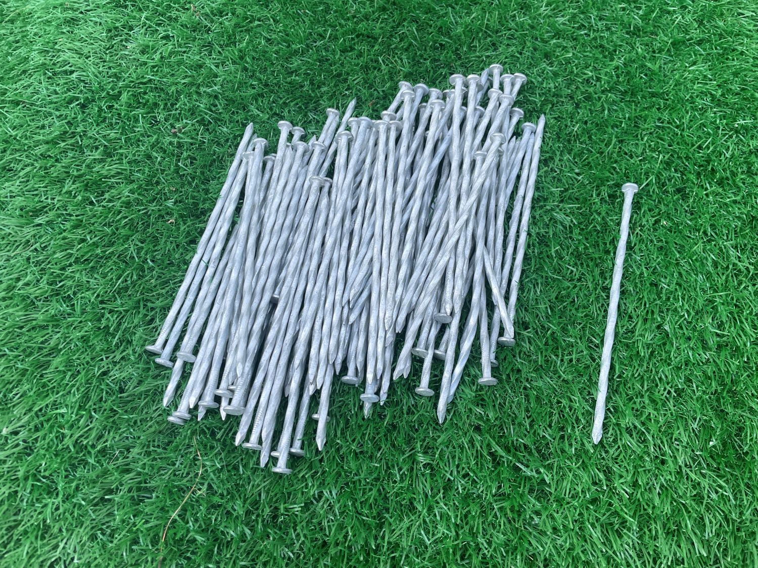 Sandbaggy 6 in. Galvanized Landsacpe Edging Spikes - Spiral Nail - 7 Gauge Steel