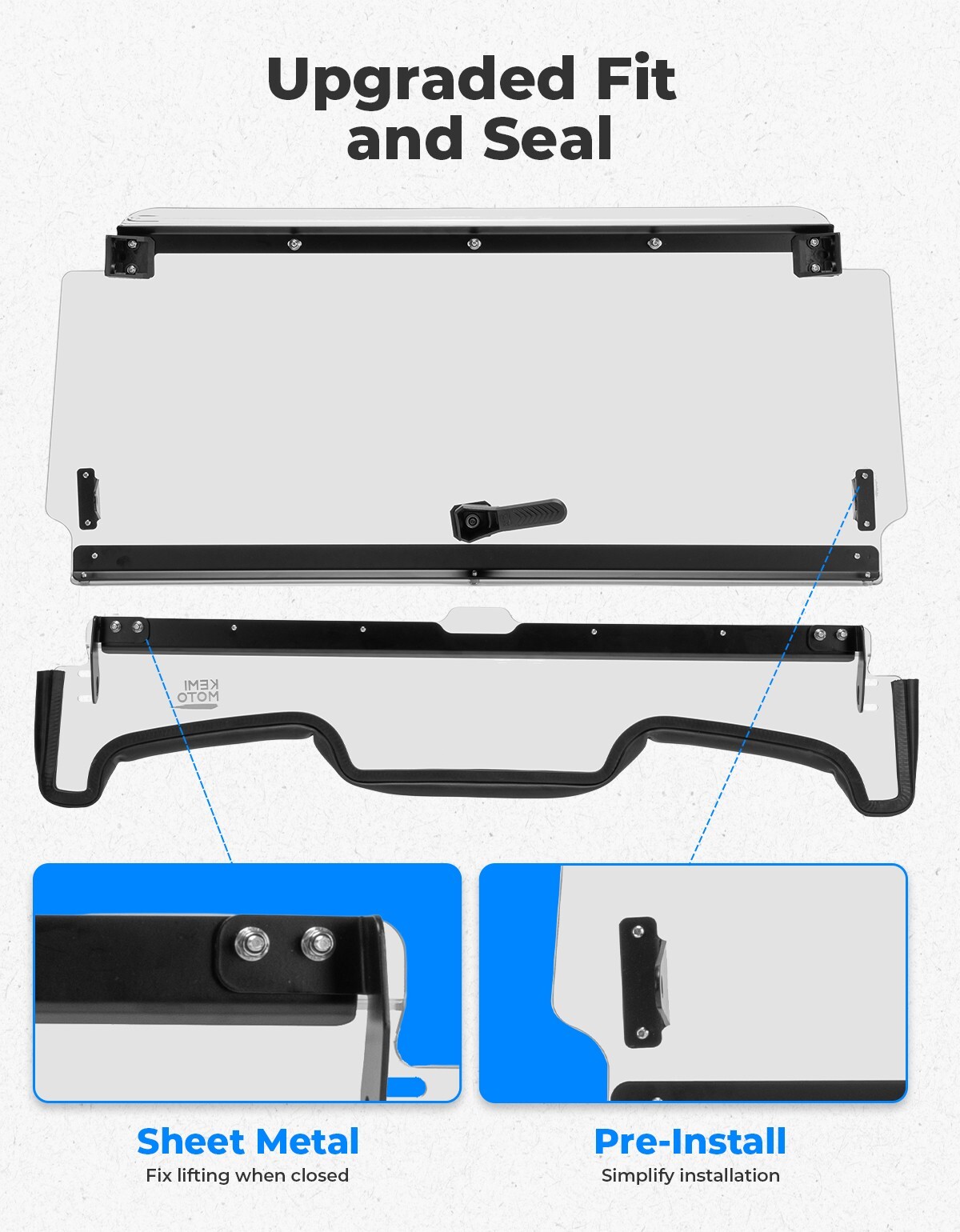UTV Flip Up Split Front Windshield for 2019-2023 Polaris RZR XP 1000/4 Turbo 4