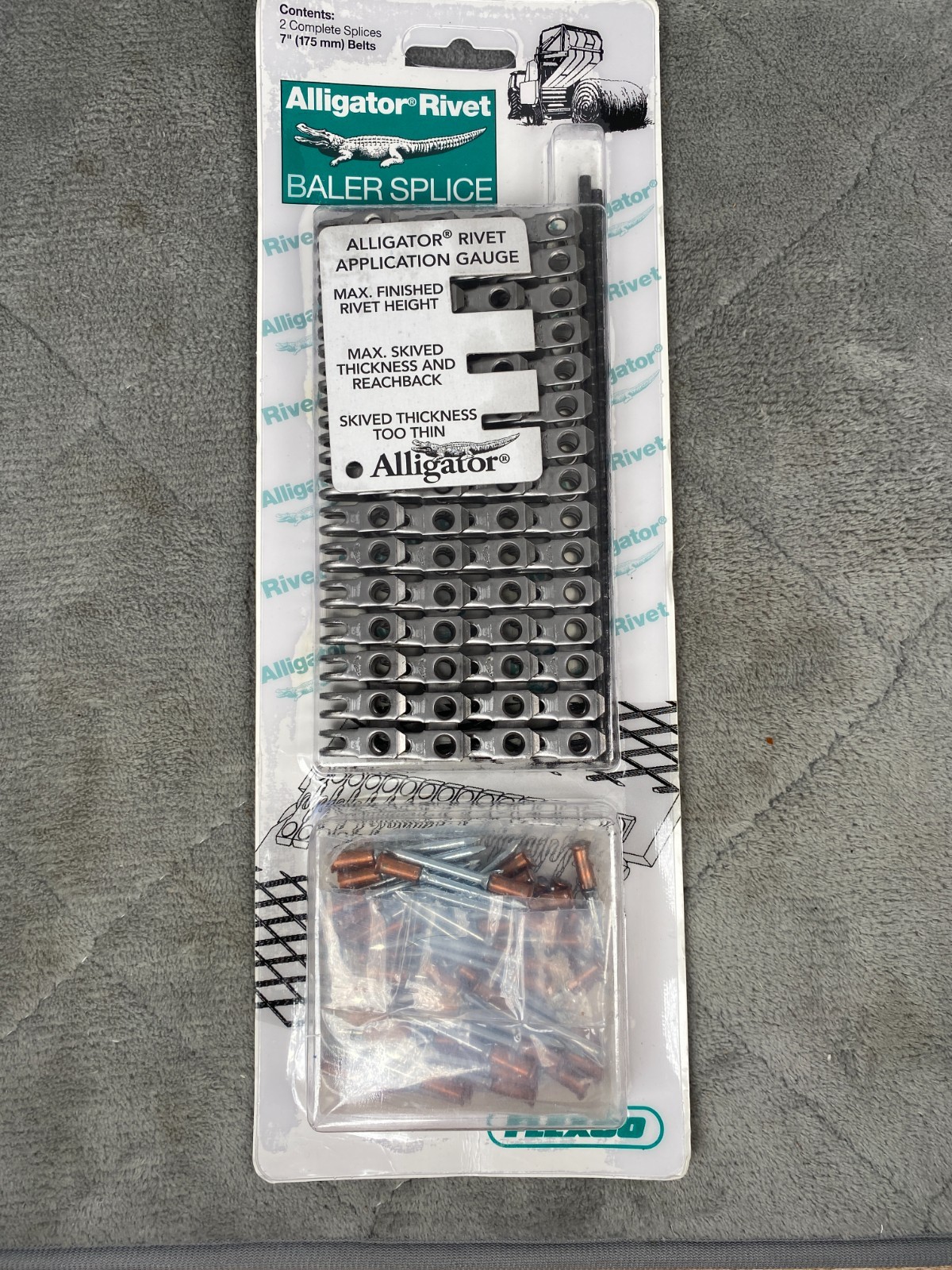 Round Hay Baler Belt repair rivet 7" lace Splice  Flexco Alligator ARJ7/175