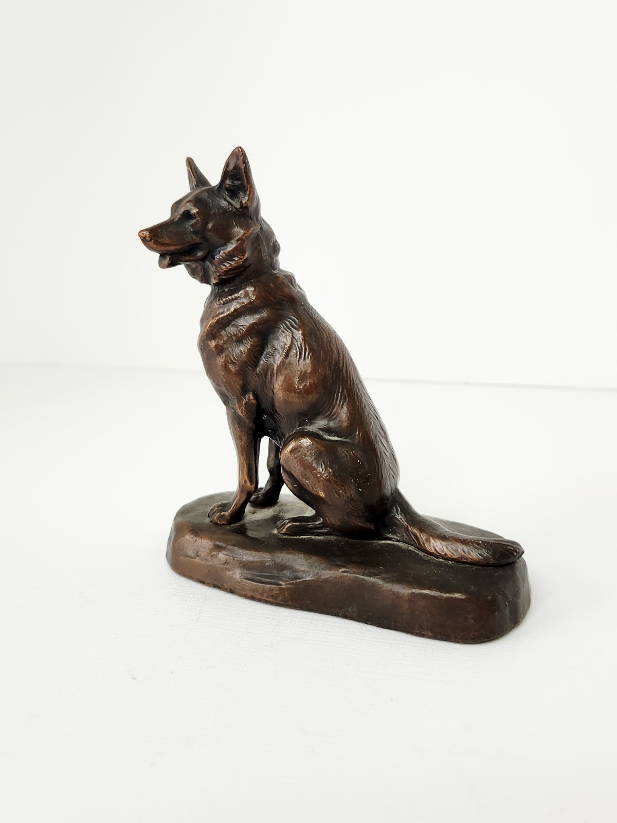 Antique Jennings Brothers Bronze Metal German Shepard Figurine JB 2417
