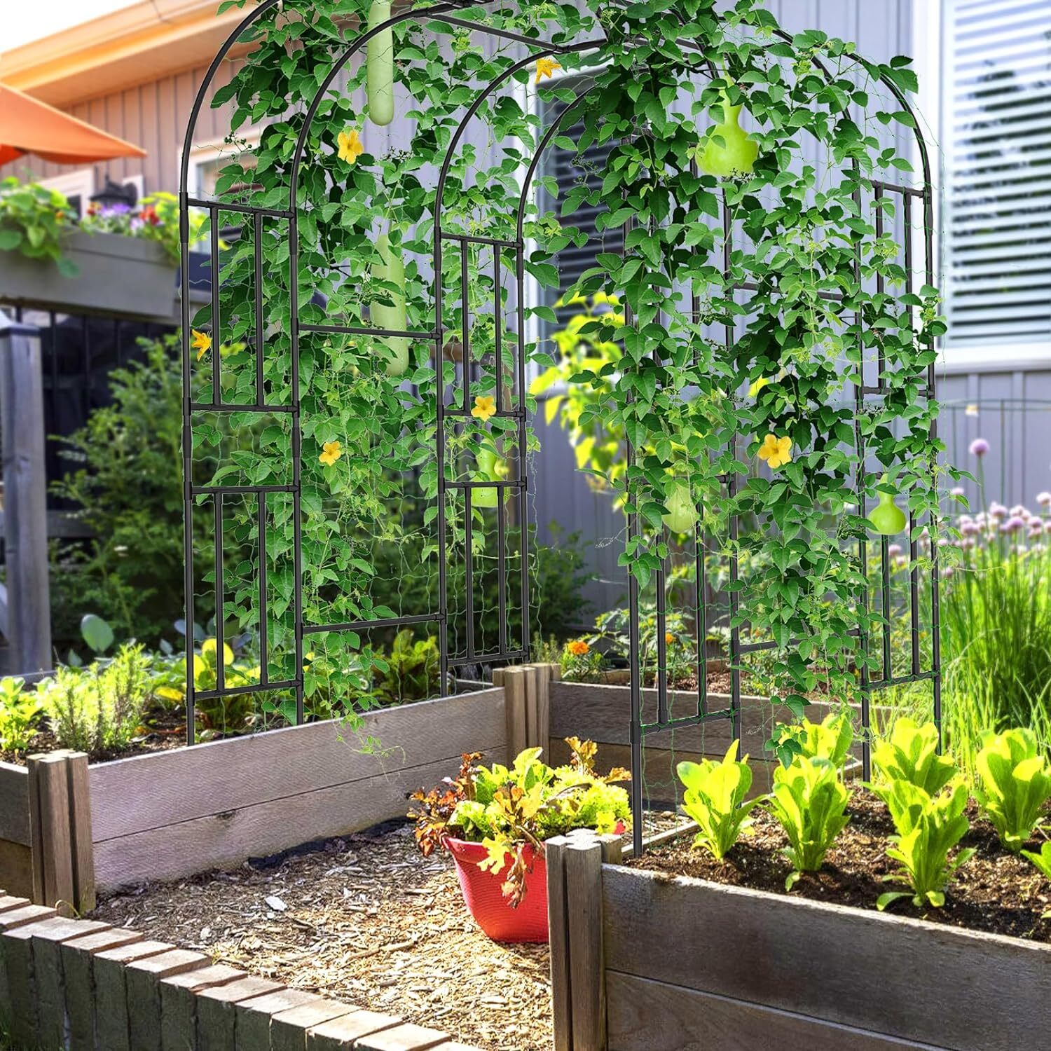 NAIZEA Garden Arch Arbor Trellis Archway Garden Trellis for Lawn, Party Ceremony