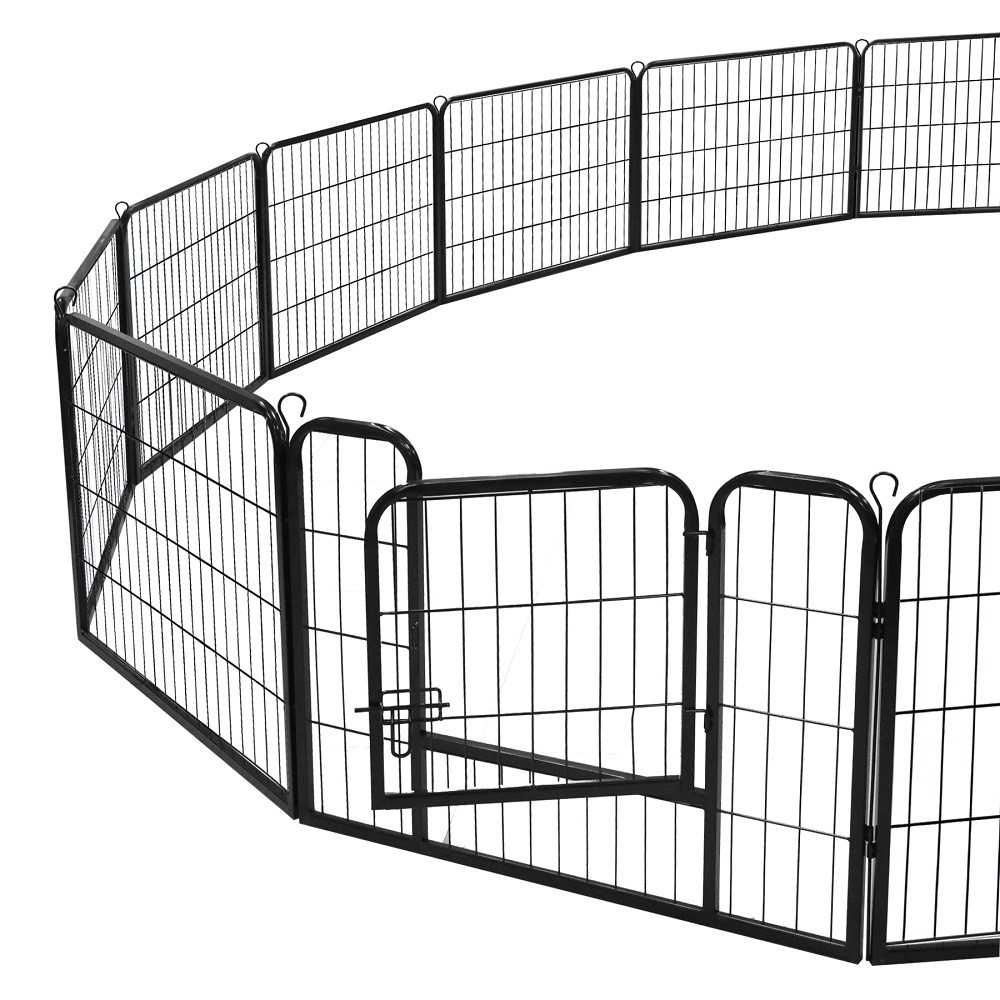 16 Panels Dog Pen Pet Playpen Kennel Fence Puppy Exercise Barrier Outdoor Indoor