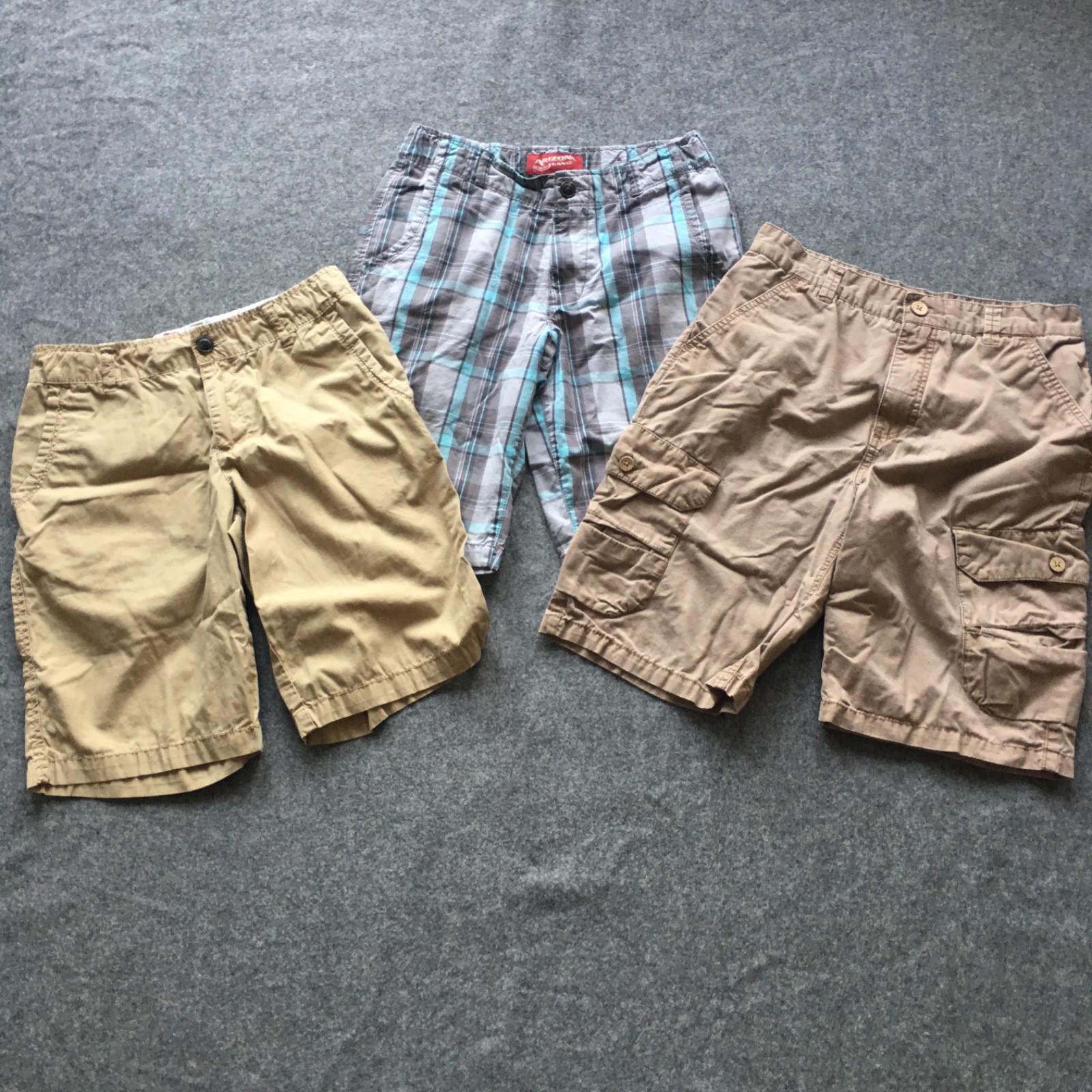 Boy Size 16 Clothing Lot 3x Shorts Summer Khaki Plaid Cargo Outdoor Preppy