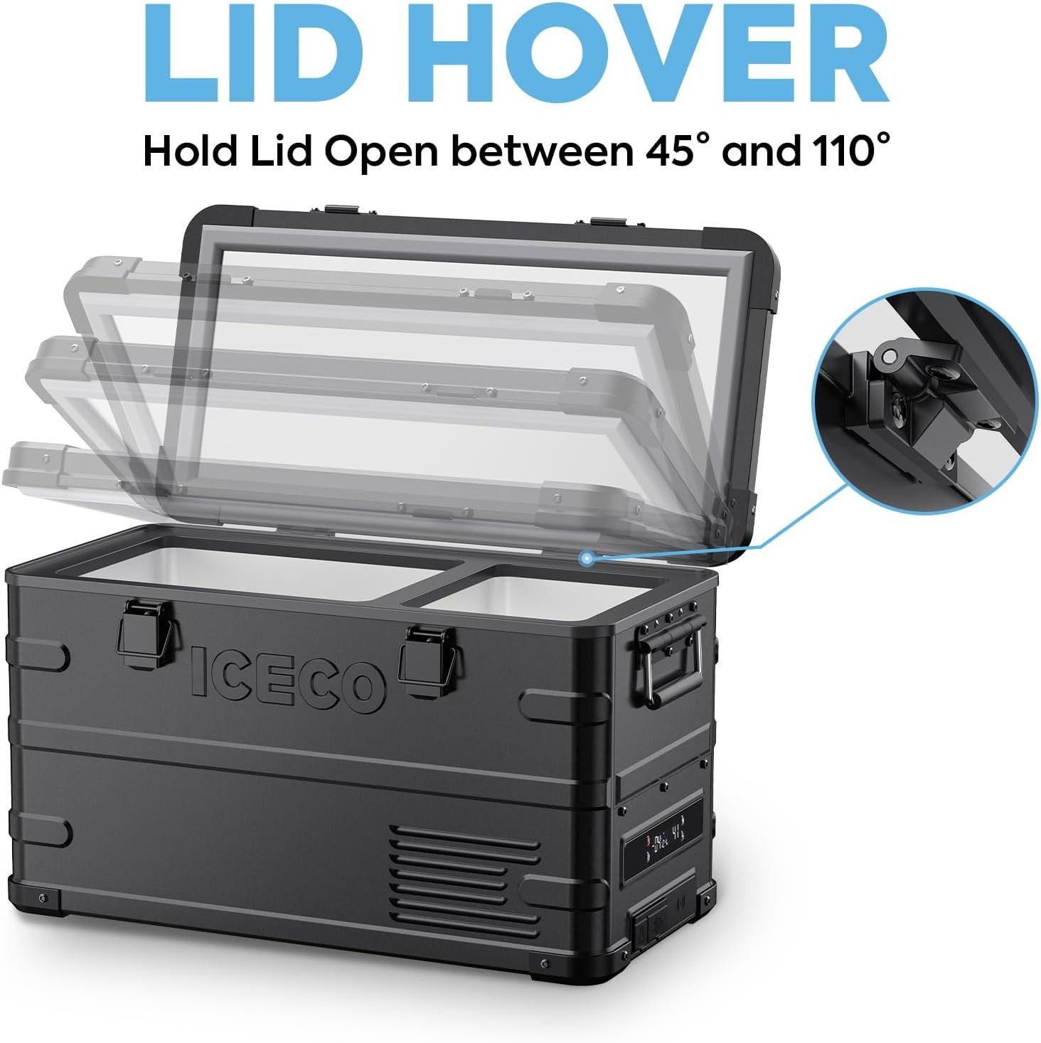 APL35 Dual Zone Portable Fridge Freezer 37 Quart 12V Car Refrigerator DC/AC