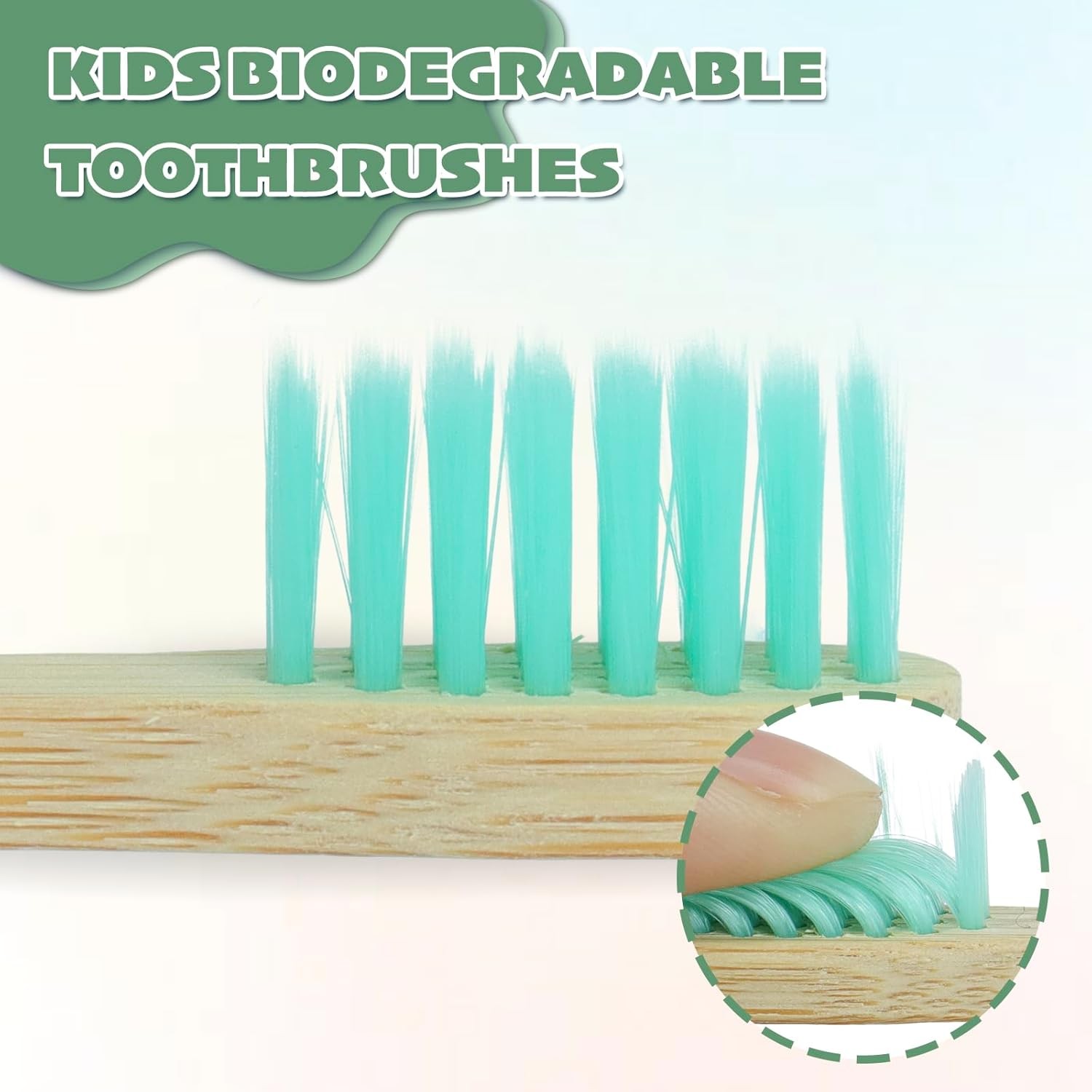 6 Pack Eco-Friendly Bamboo Toothbrushes for Kids - Extra Soft Bristles