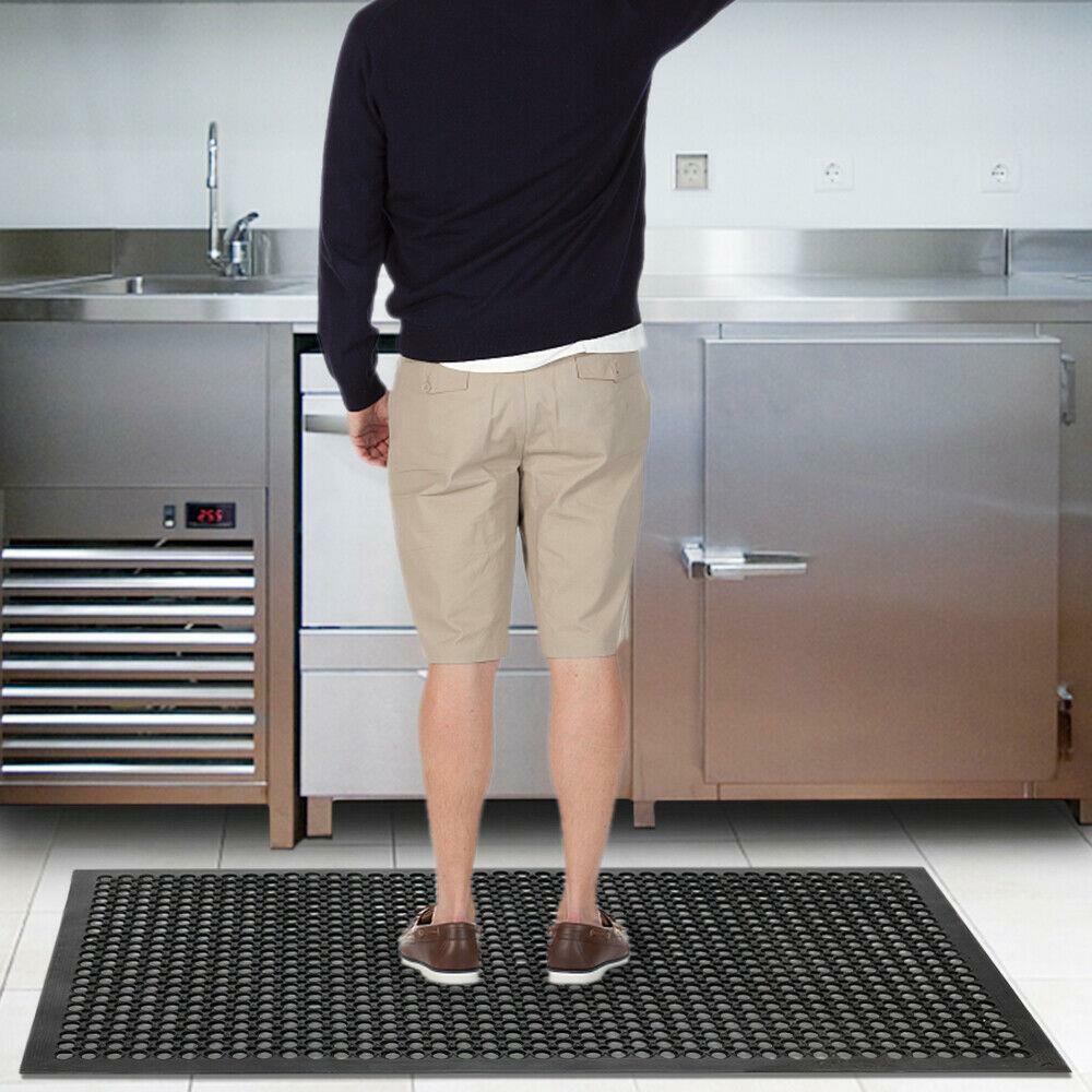 36" x 60" Heavy-Duty Black Commercial Anti-Fatigue Floor Mat Outdoor / Indoor