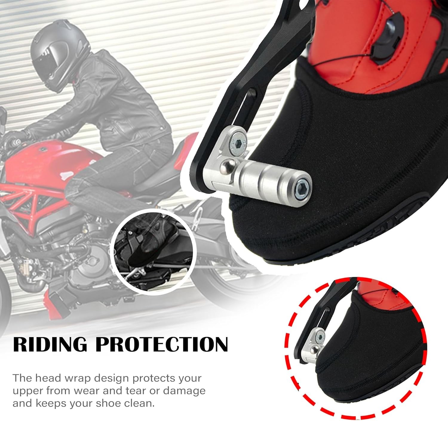 Motorcycle Shoe Protector,Anti-Slip Shifter Protector Keeps...