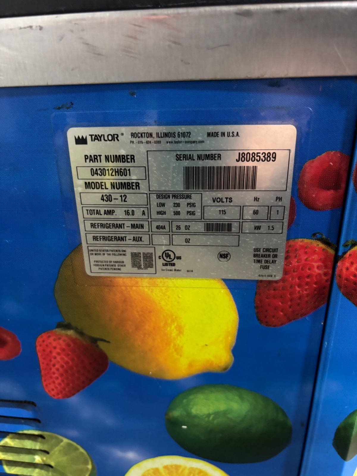 Taylor 430-12 Frozen Drink Margarita Milk Shake Machine 115V WORKS GREAT!