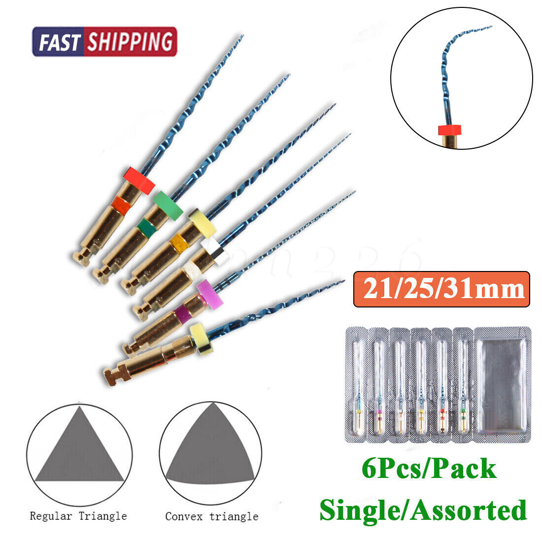 Uso del motor limas rotatorias NITI de endodoncia dorada dental 25/21/31mm SX-F3