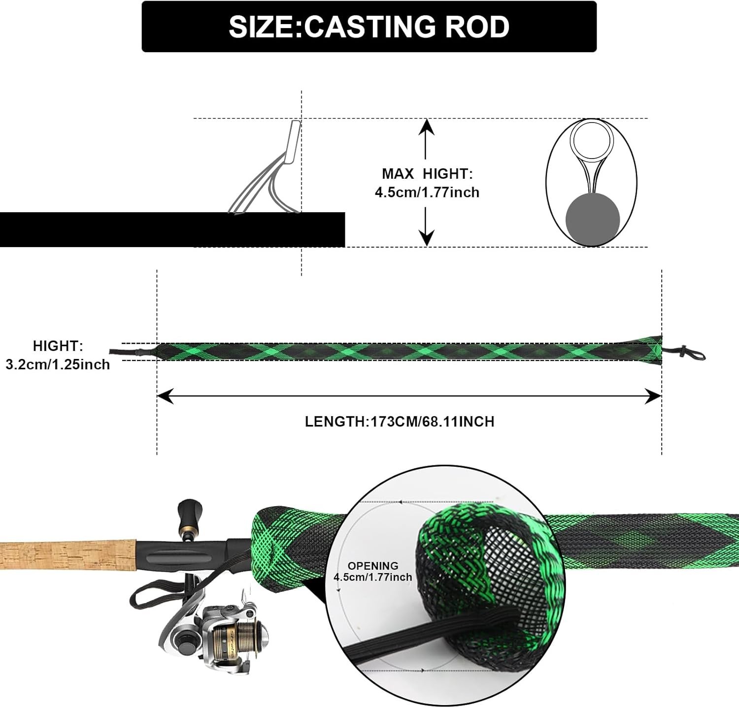 10PCS Fishing Rod Sleeve,Rod Socks for Fishing Poles, Fishing Rod Sleeves Sock C