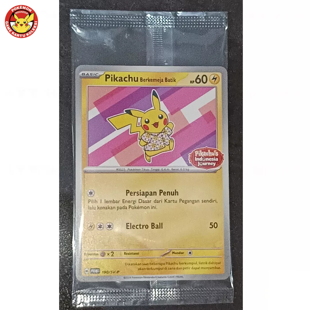 Lot 4 Pikachu Batik Complete Set 101 154 155 190 SV-P Pokemon Indonesia