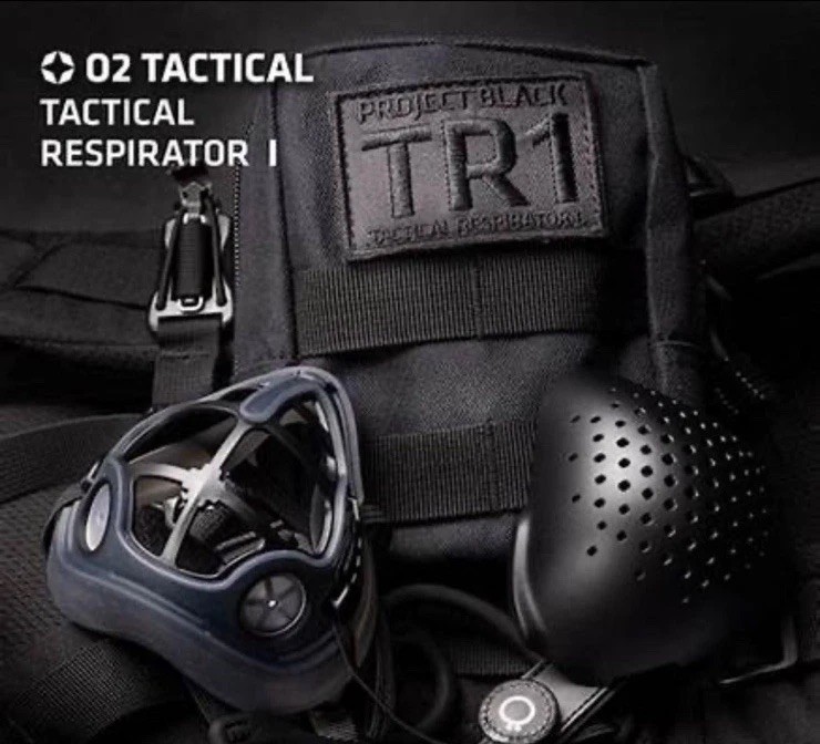 Project Black TR 1 Tactical respirator Mask 3 Filters & Carry Pouch