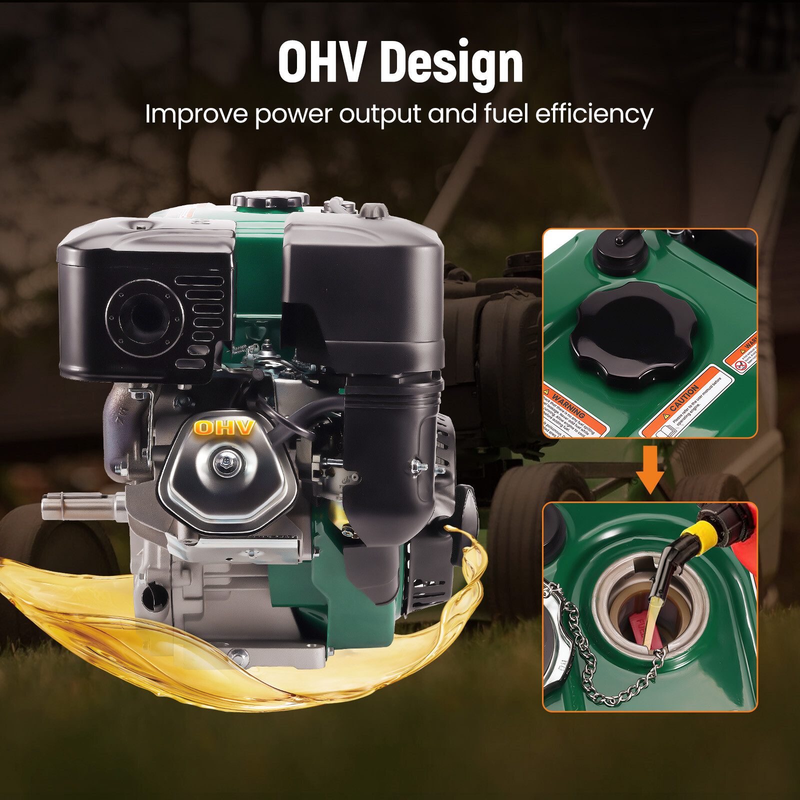 15HP 420cc Horizontal Engine Motor Gasoline 4 Stroke Electric Start For Go-Kart