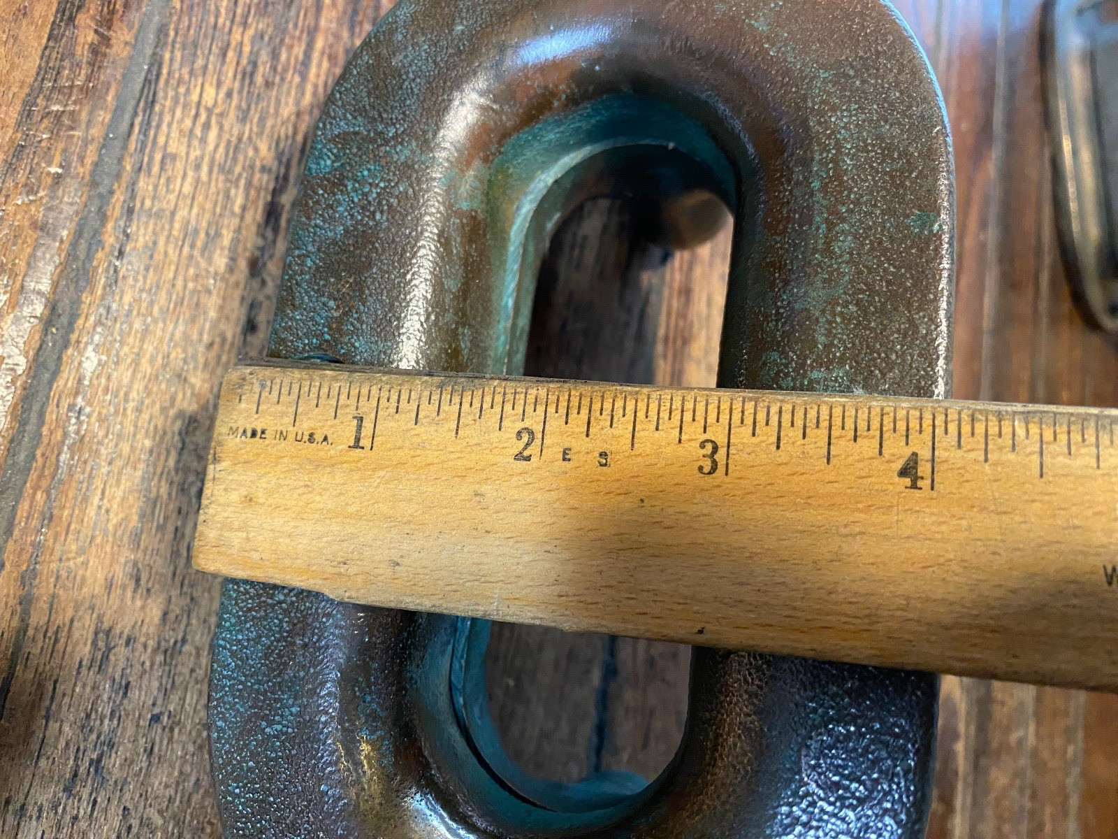 VINTAGE CAST BRONZE COMBINATION CLEAT/HAWSE HOLE 12" LONG (2 avail)