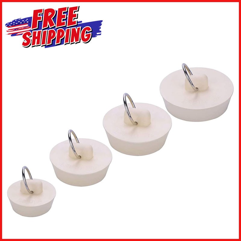 4-PCS BATH TUB DRAIN STOPPERS Bathtub Kitchen Sink Plug Rubber Water Seal Plugs